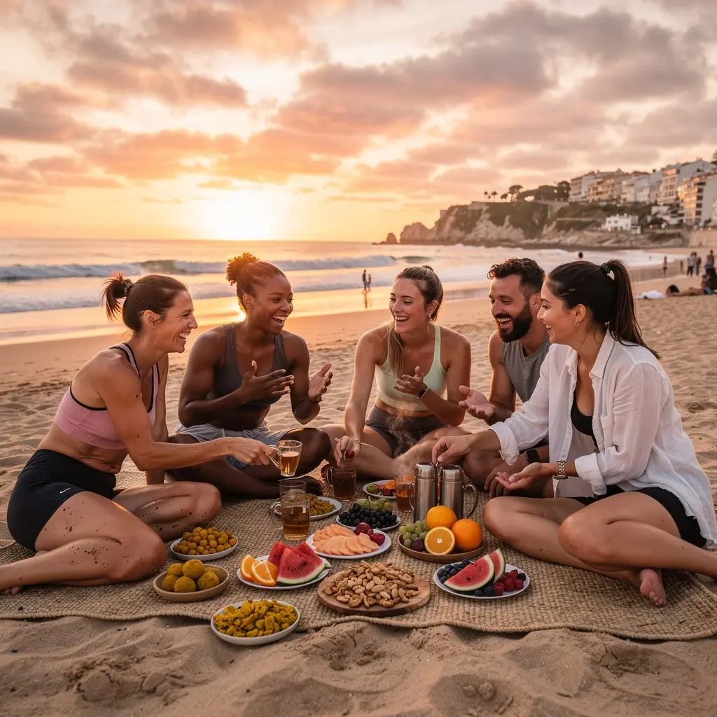 Uma tigela colorida de frutas frescas, com destaque para a presença de cúrcuma ao lado.