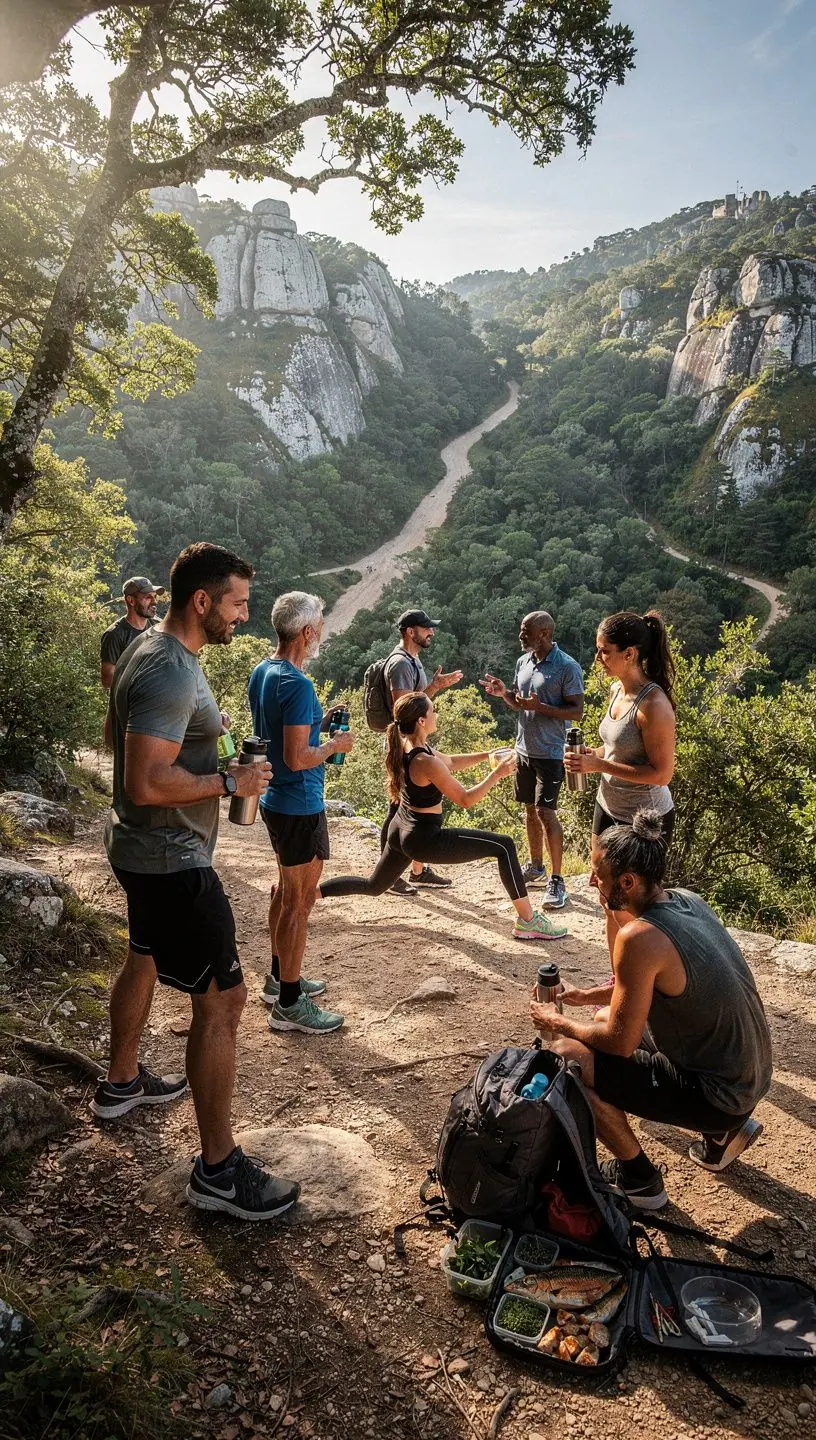 Alimentos nutritivos dispostos em uma mesa, destacando a saúde do atleta.